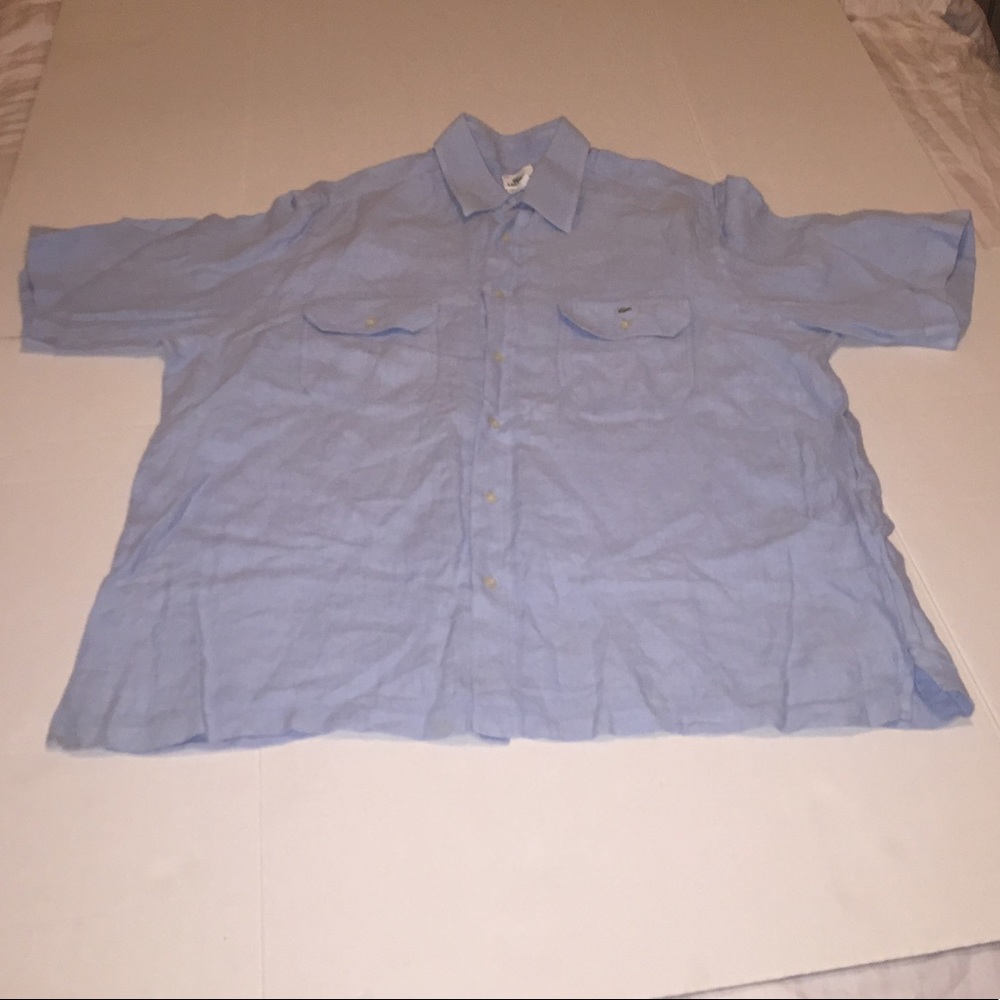 LACOSTE LINEN BUTTON DOWN - 44R